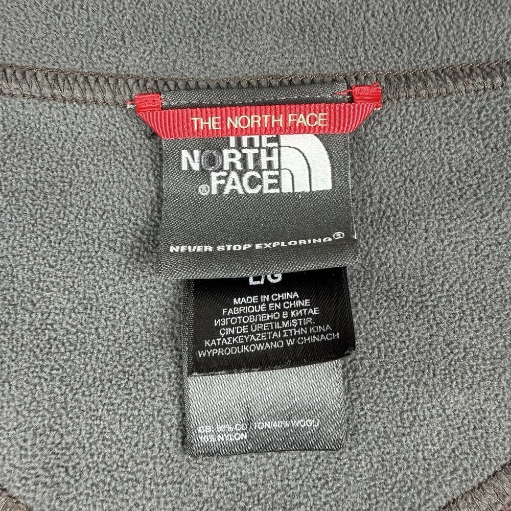 The North Face Men's‎ Sweater Brown Mock Neck Cotton Wool Blend Full Zip Large